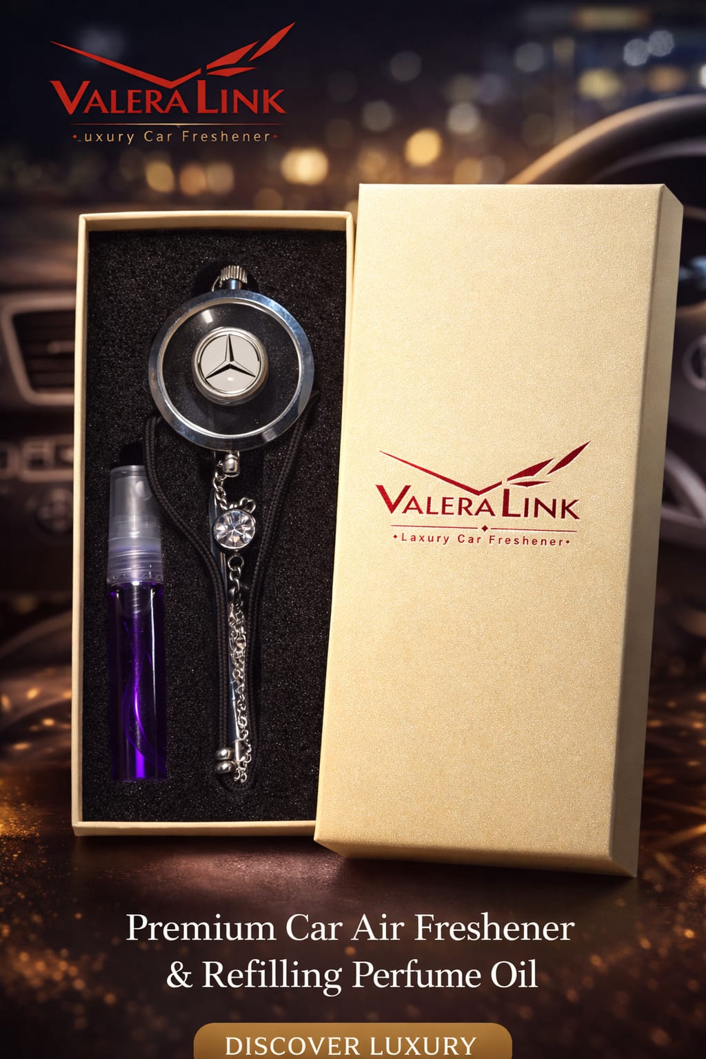 Premium Car Air Freshener & Refilling Perfume Oil - Mercedes