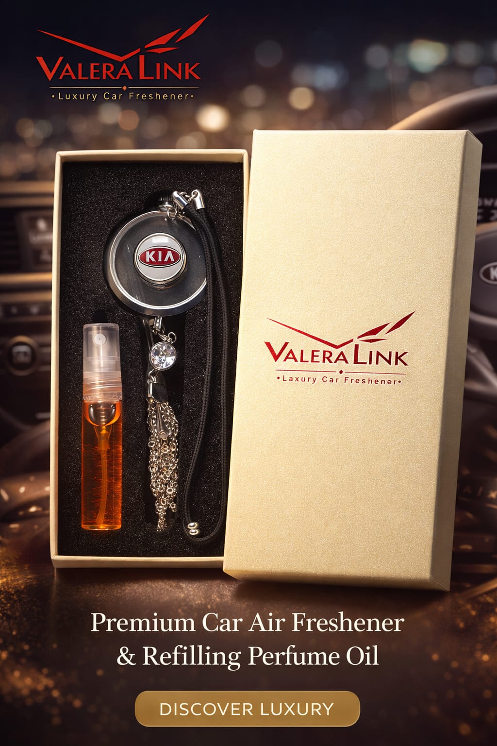 Premium Car Air Freshener & Refilling Perfume Oil - Kia