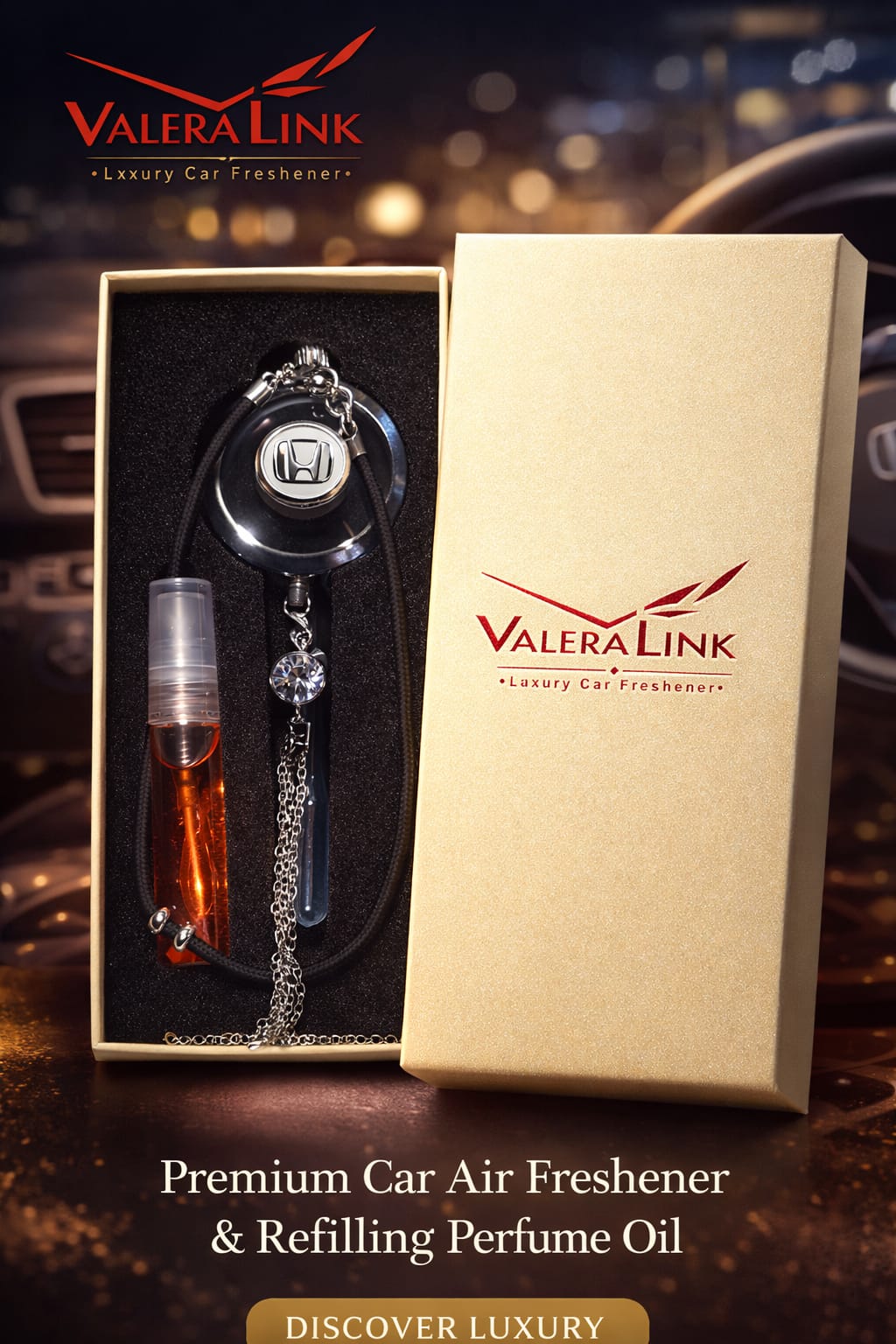 Premium Car Air Freshener & Refilling Perfume Oil - Honda